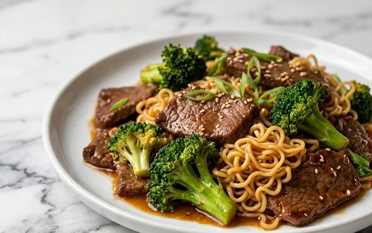 Quick Beef Broccoli Ramen Stir Fry Dinner