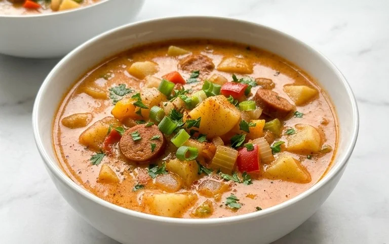 Hearty Cajun Potato Soup- Smoky & Spicy Bayou Flavor
