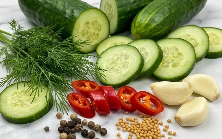 Crisp Spicy Dill Pickles From Scratch- Easy Recipe