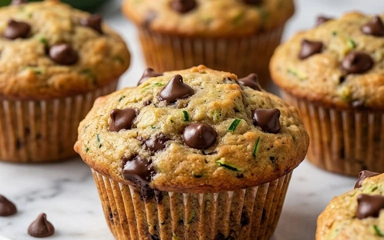 Moist Chocolate Chip Zucchini Muffins-Summer’s Best